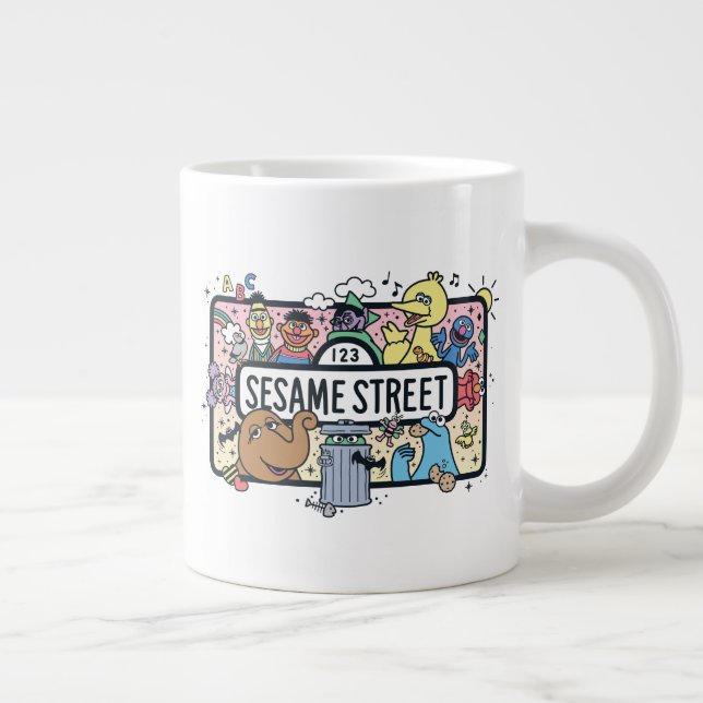 Sesame Sesame | Sesame Pals Doodle Sign Giant Coffee Mug (Right)