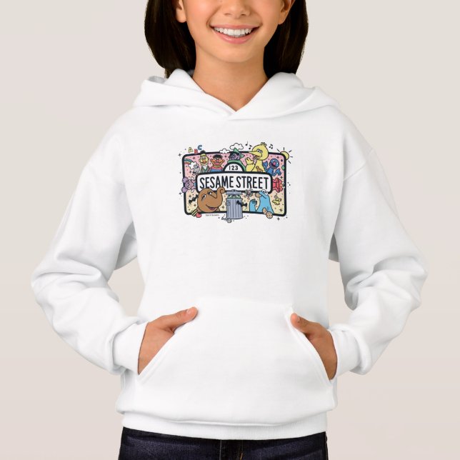 Sesame Sesame | Sesame Pals Doodle Sign Hoodie (Front)