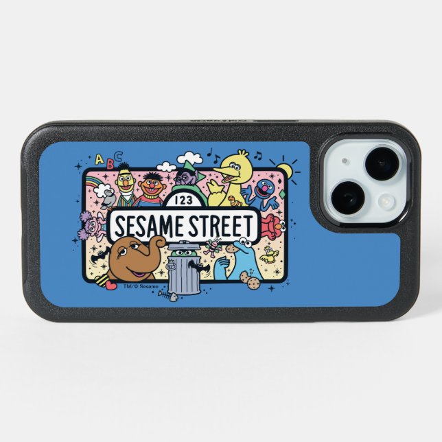 Sesame Sesame | Sesame Pals Doodle Sign iPhone 15 Case (Back Horizontal)