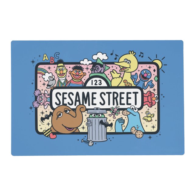 Sesame Sesame | Sesame Pals Doodle Sign Placemat (Front)