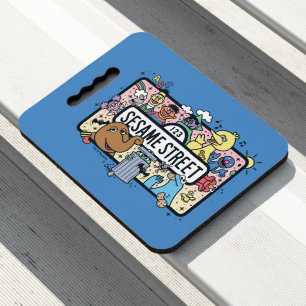 Sesame Sesame Sesame Pals Doodle Sign Seat Cushion