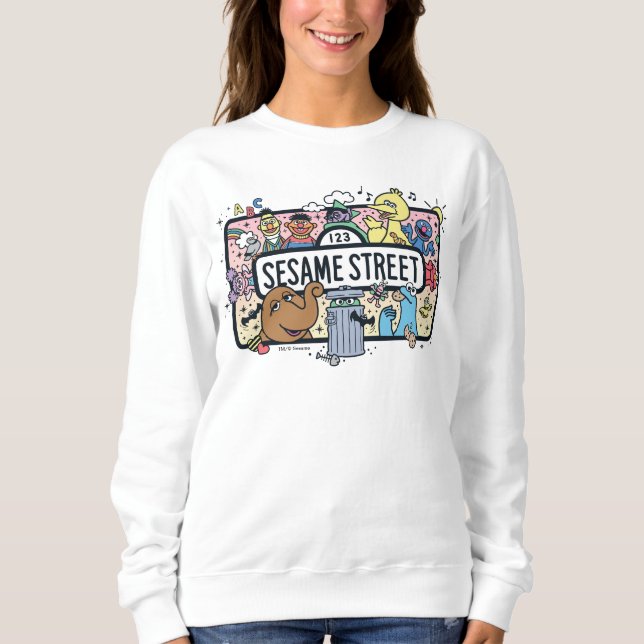Sesame Sesame | Sesame Pals Doodle Sign Sweatshirt (Front)