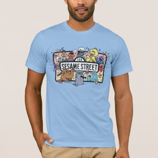 Sesame Sesame | Sesame Pals Doodle Sign T-Shirt
