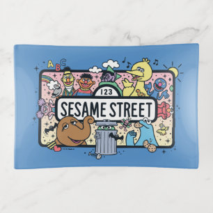 Sesame Sesame Sesame Pals Doodle Sign Trinket Tray