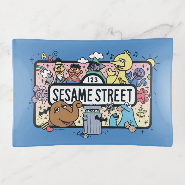 Sesame Sesame | Sesame Pals Doodle Sign Trinket Tray (Front)