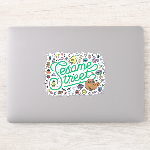 Sesame Sesame   Sesame Street Green Doodle Script Sticker