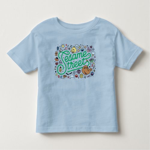 Sesame Sesame  Sesame Street Green Doodle Script Toddler T_shirt
