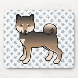 Sesame Shiba Inu Cartoon Dog &amp; Paws Mouse Pad