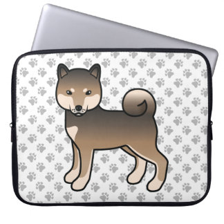 Sesame Shiba Inu Cute Cartoon Dog Illustration Laptop Sleeve