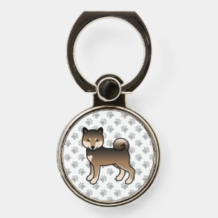 Sesame Shiba Inu Cute Cartoon Dog & Paws Phone Ring Stand