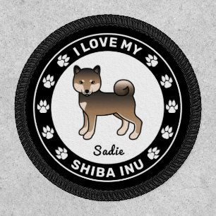 Sesame Shiba Inu Dog I Love My Shiba Inu & Name Patch