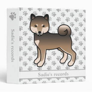 Sesame Shiba Inu Dog & Pet Records Text 3 Ring Binder