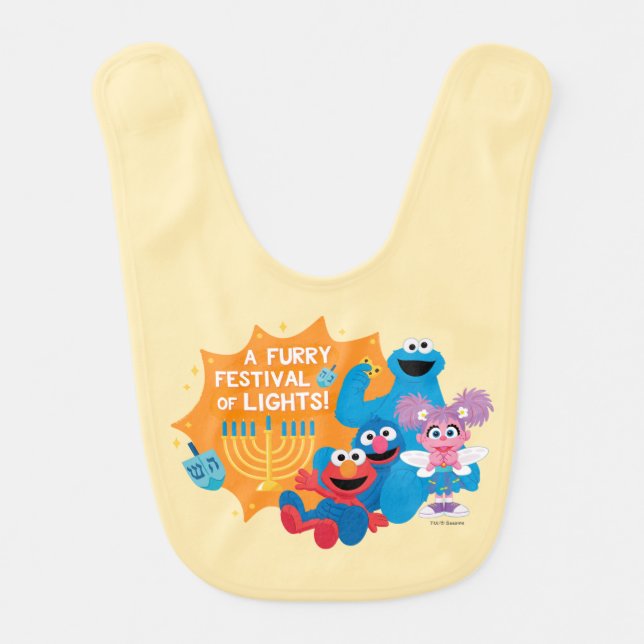 Sesame Street | A Furry Festival of Lights! Baby Bib (Front)