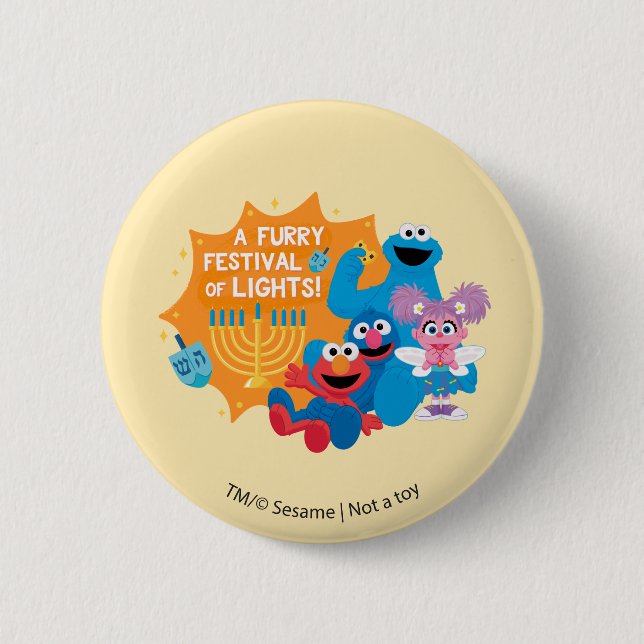 Sesame Street | A Furry Festival of Lights! Button (Front)