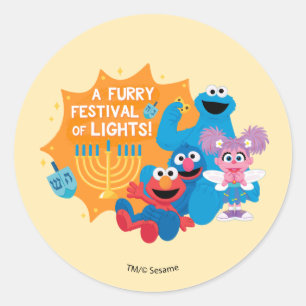 Sesame Street A Furry Festival of Lights! Classic Round Sticker