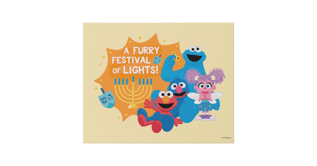 Sesame Street | A Furry Festival of Lights! Faux Canvas Print | Zazzle