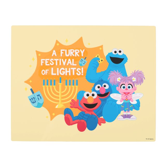 Sesame Street | A Furry Festival of Lights! Metal Print (Front)