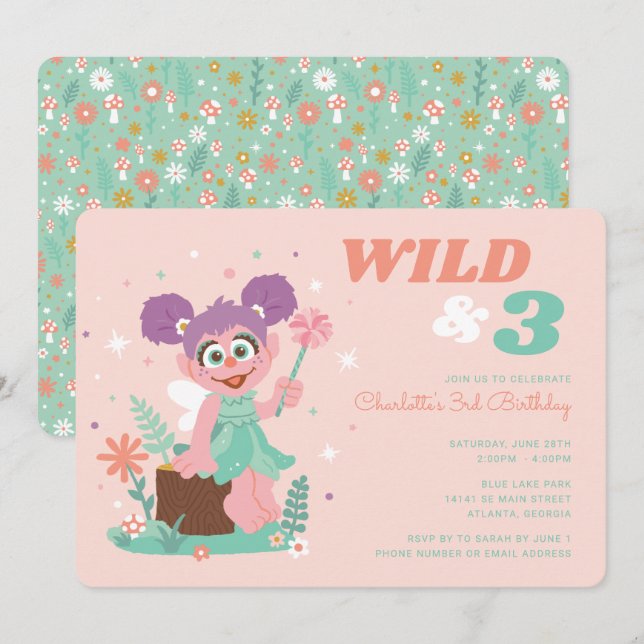 Sesame Street - Abby Cadabby | Wild & Three Invitation (Front/Back)
