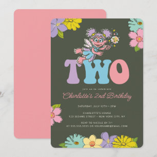Sesame Street Abby Floral 2nd Birthday Invitation