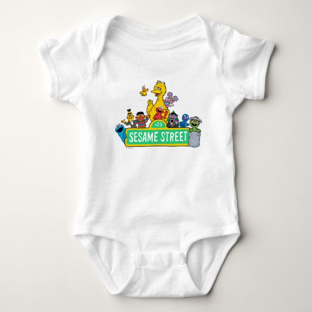 Sesame Street | All Around the Sesame Street Sign Baby Bodysuit (Front)