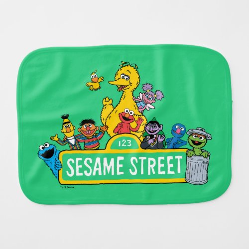 Sesame Street  All Around the Sesame Street Sign Baby Burp Cloth