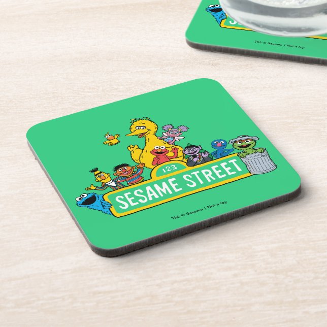 Sesame Street | All Around the Sesame Street Sign Beverage Coaster (Left Side)
