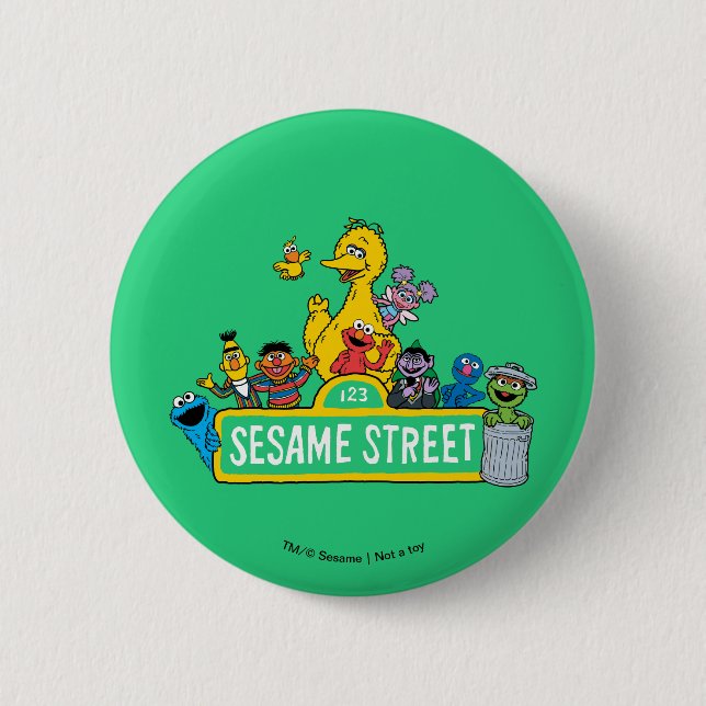 Sesame Street | All Around the Sesame Street Sign Button (Front)