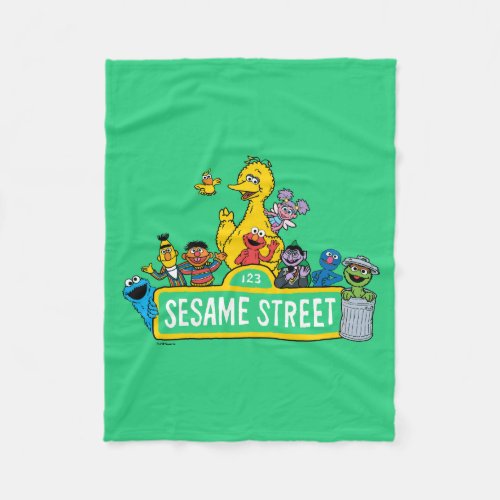 Sesame Street  All Around the Sesame Street Sign Fleece Blanket
