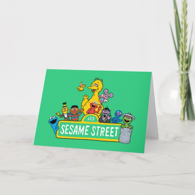 Sesame Street | All Around the Sesame Street Sign Holiday Card (Front)