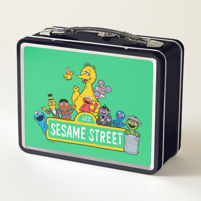 Sesame Street | All Around the Sesame Street Sign Metal Lunch Box (Back)