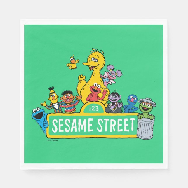 Sesame Street | All Around the Sesame Street Sign Napkins (Front)
