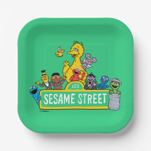 Sesame Street  All Around the Sesame Street Sign Paper Plates