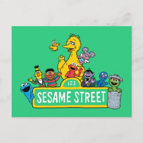 Sesame Street  All Around the Sesame Street Sign Postcard