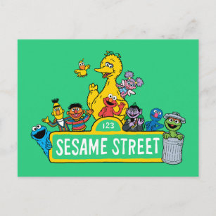 Sesame Street   All Around the Sesame Street Sign Postcard