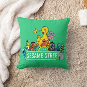Sesame Street All Around the Sesame Street Sign Throw Pillow