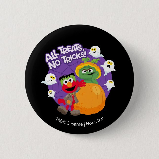 Sesame Street | All Tricks No Treats! Button (Front)