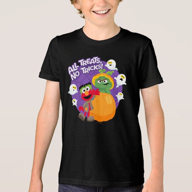 Sesame Street | All Tricks No Treats! Tri-Blend Shirt (Front)