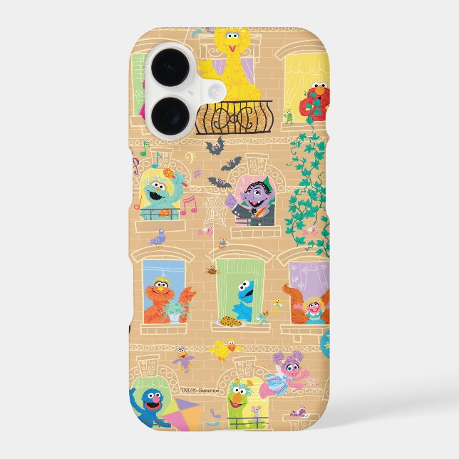 Sesame Street Apartment Windows Pattern Iphone Case (Back)