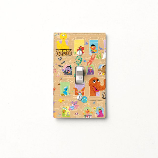 Sesame Street Apartment Windows Pattern Light Switch Cover (In Situ)