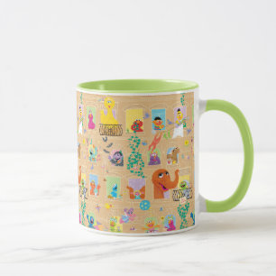 Sesame Street Apartment Windows Pattern Mug
