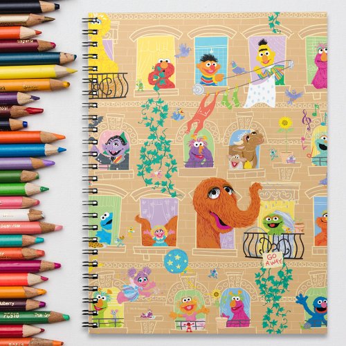 Sesame Street Apartment Windows Pattern Notebook