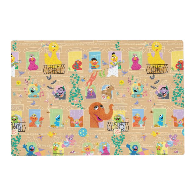 Sesame Street Apartment Windows Pattern Placemat (Front)