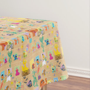 Sesame Street Apartment Windows Pattern Tablecloth