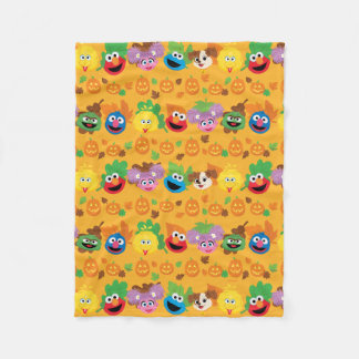 Sesame Street Autumn Leaves Pattern Fleece Blanket