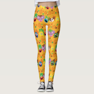 Sesame Street Autumn Leaves Pattern Leggings