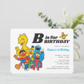 Sesame Street | B is for Birthday Boy Invitation (Standing Front)