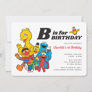 Sesame Street   B is for Birthday Girl Invitation