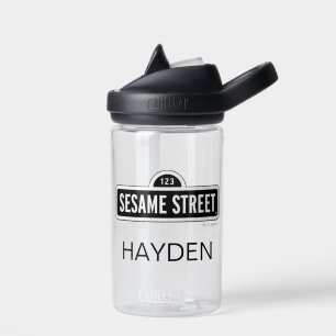 Sesame Street B&W Logo Add Your Name Water Bottle