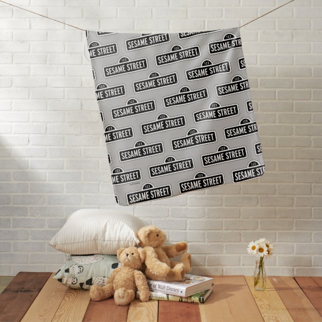 Sesame Street | B&W Logo Baby Blanket (In Situ)