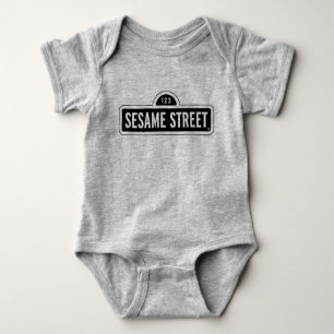 Sesame Street B&W Logo Baby Bodysuit